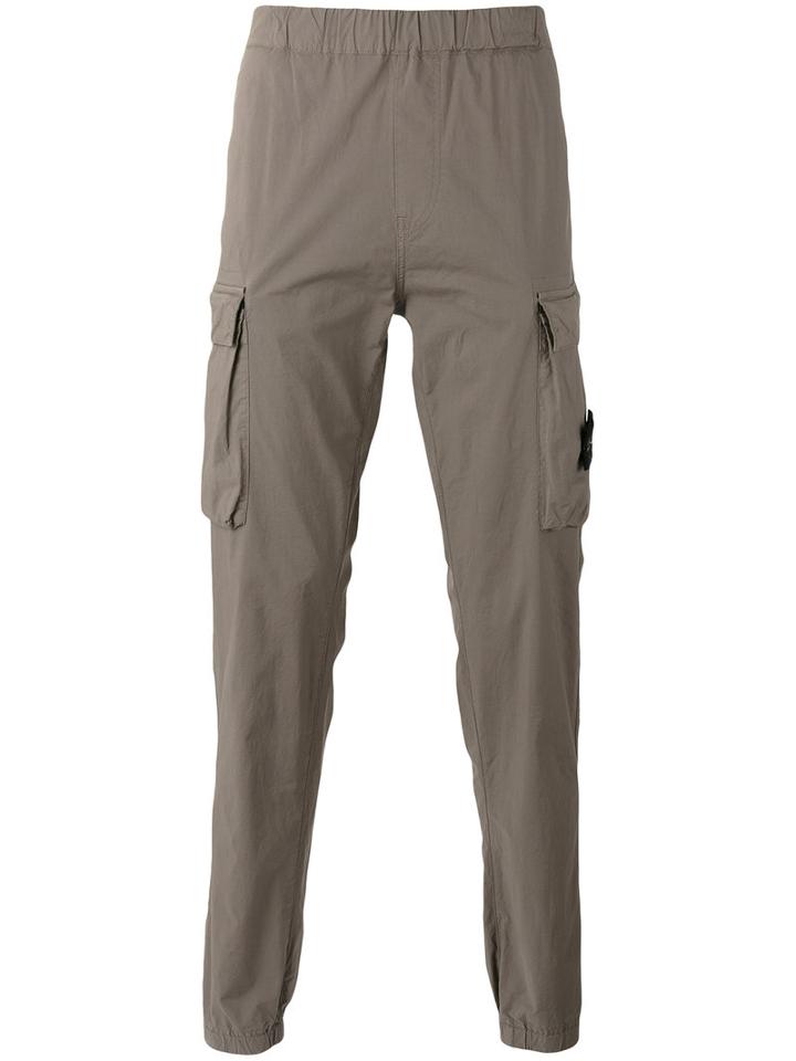 Stone Island Jogger-style Cargo Trousers, Men's, Size: Medium, Grey, Cotton/spandex/elastane