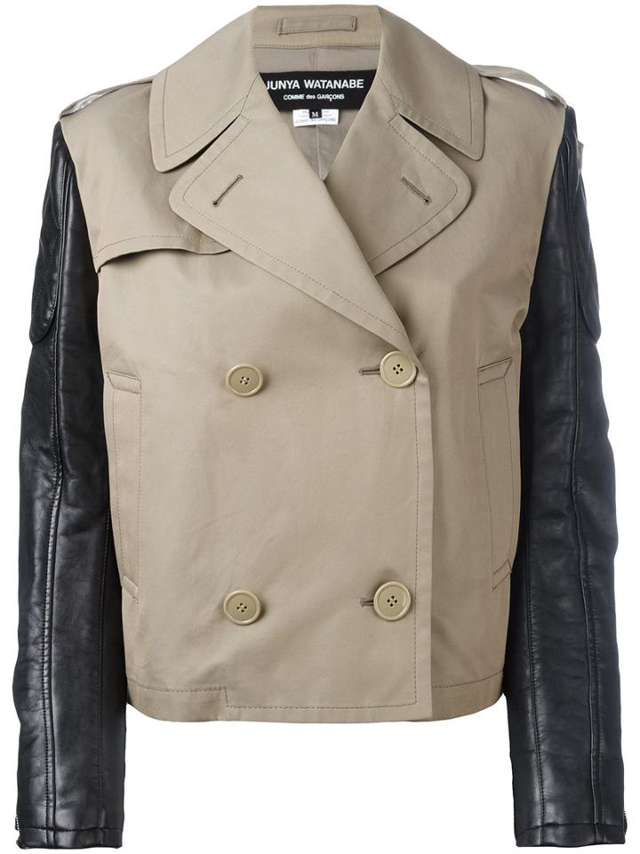 Junya Watanabe Comme Des Garçons - Double Breasted Coat - Women - Cotton/polyester/artificial Leather - S, Nude/neutrals, Cotton/polyester/artificial Leather