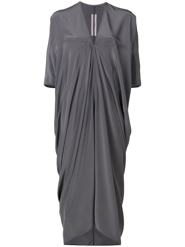 Rick Owens Draped V-neck Dress - Grey