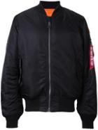 Alpha Industries Ruched-sleeve Bomber Jacket, Men's, Size: Large, Black, Nylon