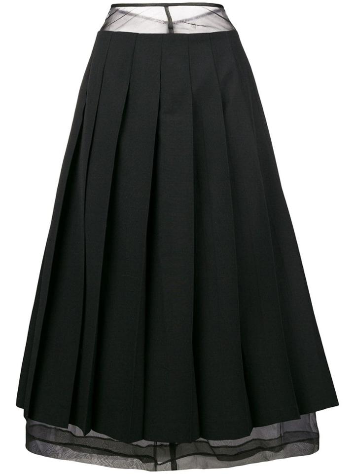 Comme Des Garçons Pre-owned Layered Pleated Skirt - Black