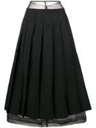 Comme Des Garçons Pre-owned Layered Pleated Skirt - Black