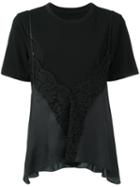 Maison Margiela Lace Cami Layered T-shirt, Women's, Size: 42, Black, Silk/viscose
