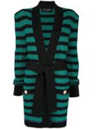 Balmain Tie-waist Striped Cardigan - Green