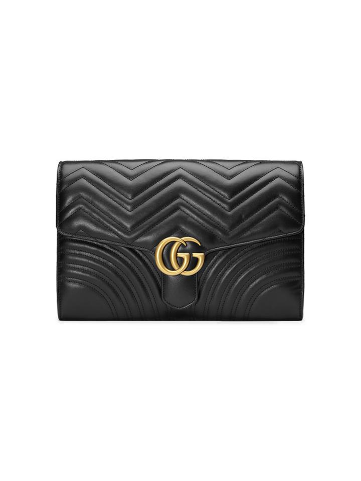 Gucci Gg Marmont Clutch - Black
