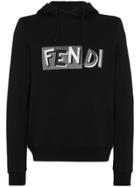 Fendi Embroidered Logo Hoodie - Black
