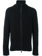 Ann Demeulemeester Grise Ribbed Zipped Cardigan, Men's, Size: Large, Black, Nylon/alpaca