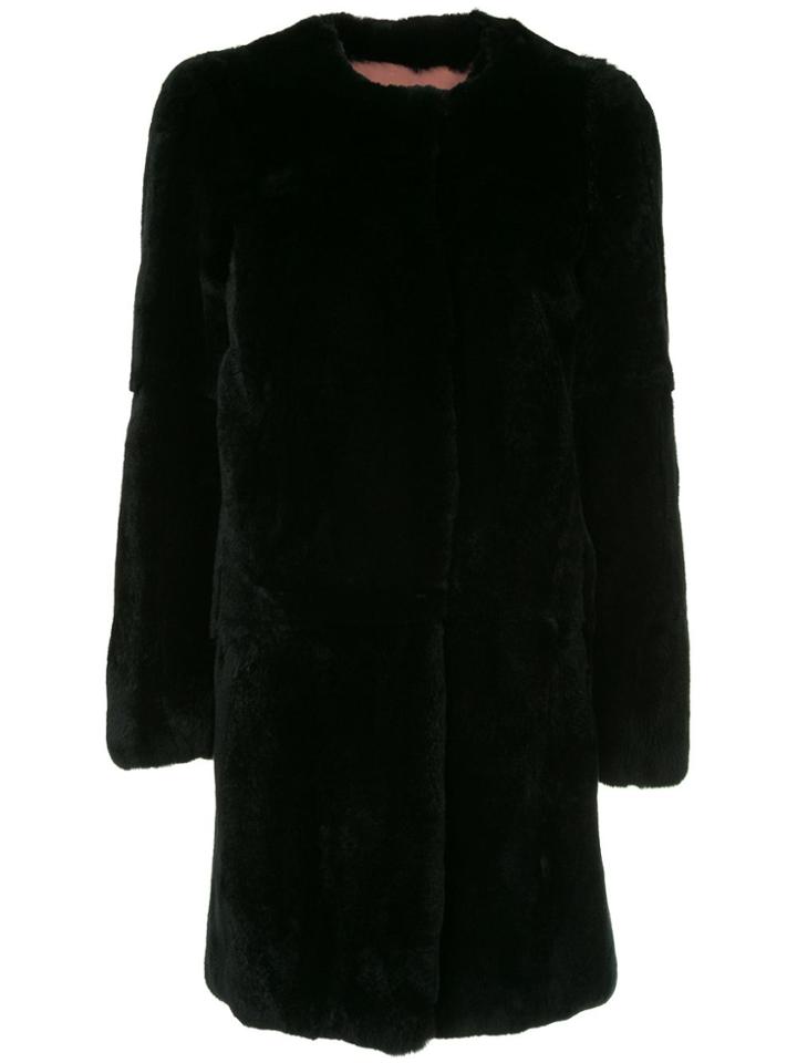 Yves Salomon Meteo Rex Midi Coat - Black