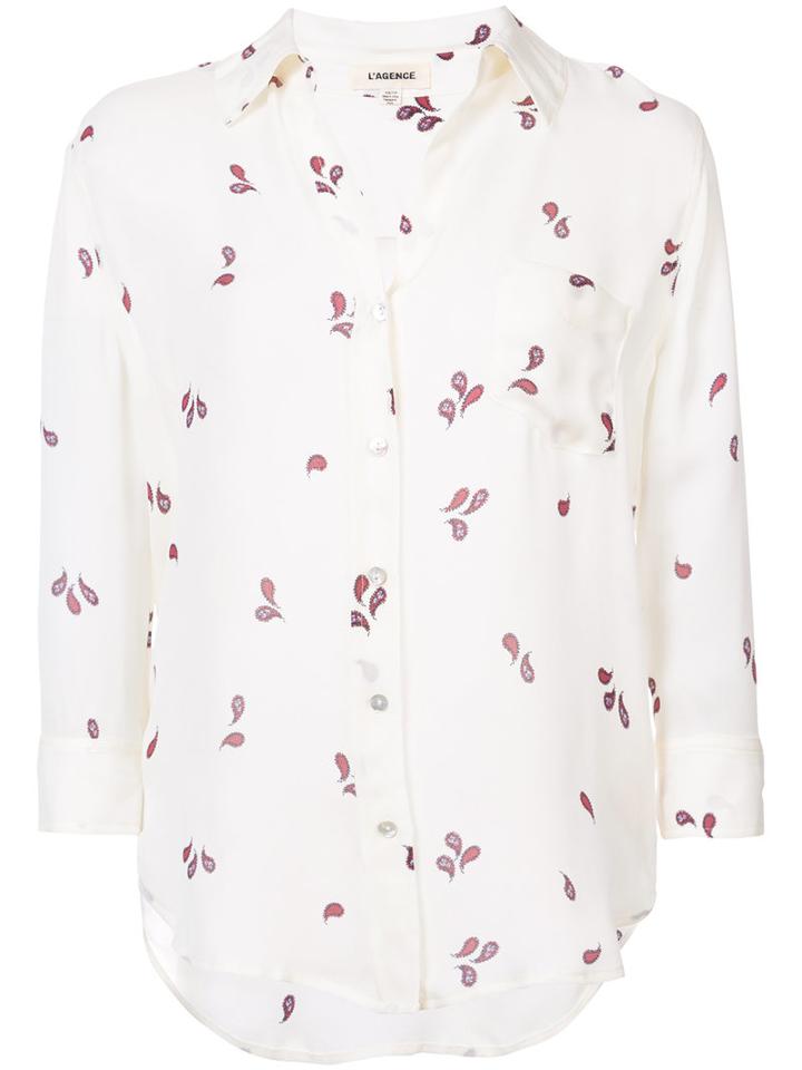 L'agence - Printed Shirt - Women - Silk - L, Nude/neutrals, Silk