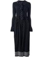 Stella Mccartney Ruched Neckline Dot Dress, Women's, Size: 36, Black, Silk