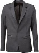 Lanvin Zipped Pocket Blazer, Men's, Size: 46, Grey, Silk/cotton/polyamide