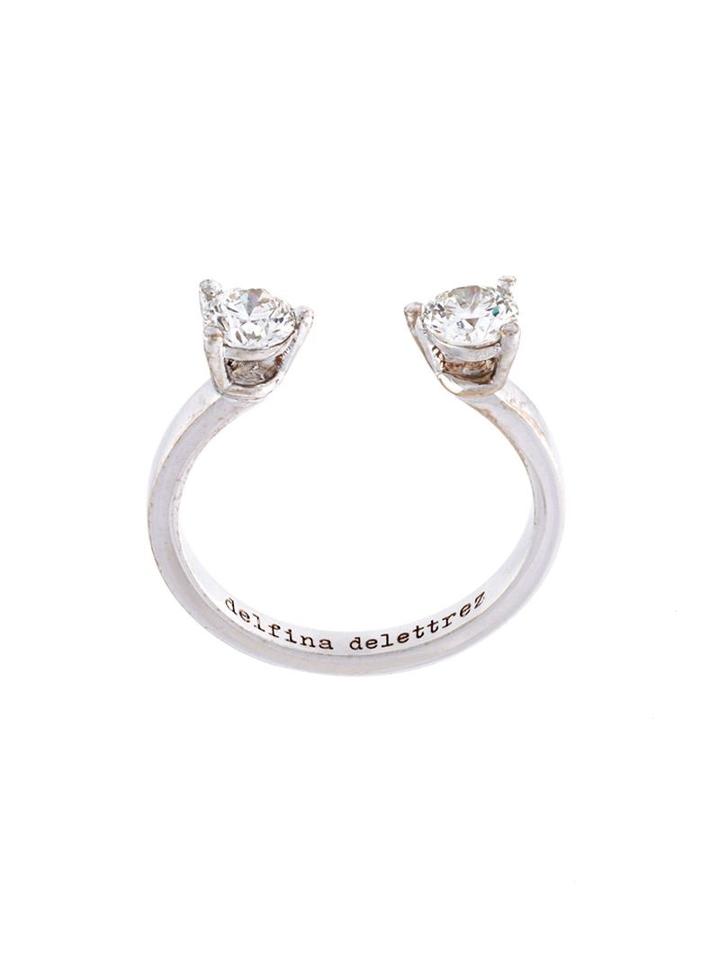 Delfina Delettrez 'dots' Diamond Midi Fingertip Ring, Women's, Size: 45, Metallic