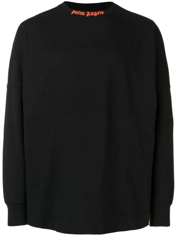 Palm Angels Mock Neck Logo Sweatshirt - Black