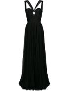 Dsquared2 Fitted Bustier Flared Gown - Black