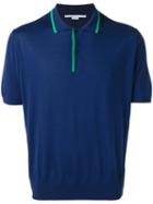 Stella Mccartney Contrast Stripe Polo Shirt, Men's, Size: Large, Blue, Virgin Wool