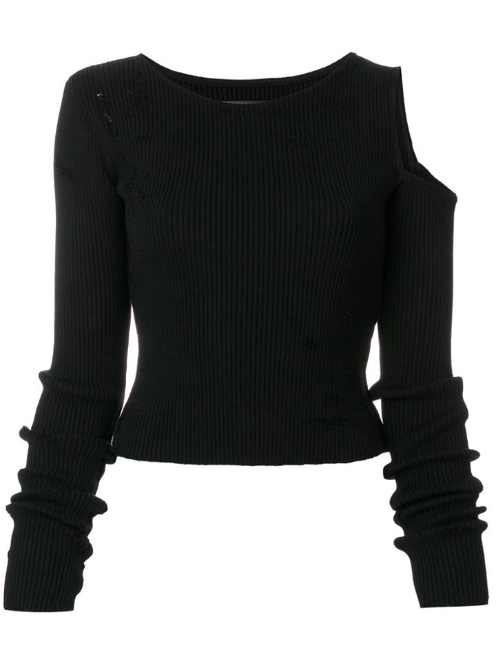 Amiri Cold Shoulder Sweater - Black