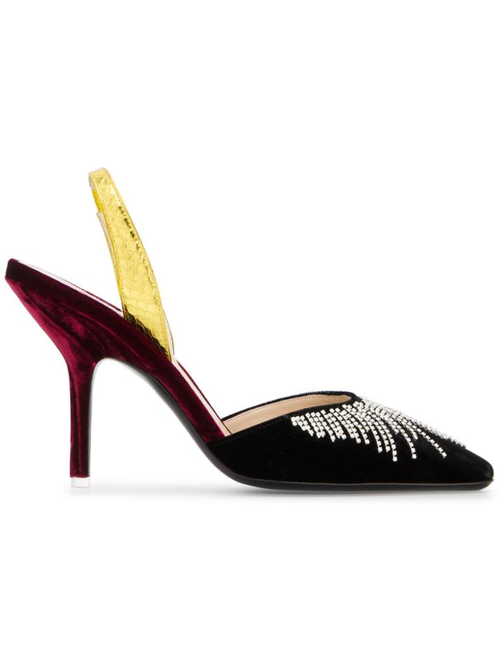 Attico Velvet Mara Mafle 105 Slingbacks - Multicolour
