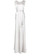 Voz Long Belted Gown - Grey