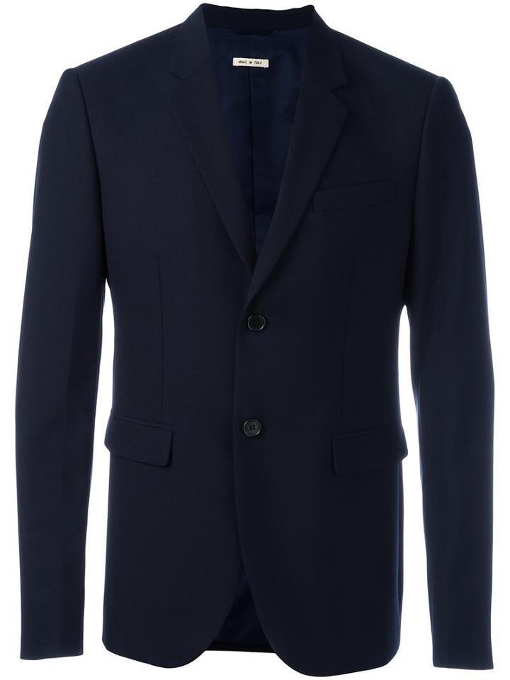 Marni Two Button Blazer, Men's, Size: 50, Blue, Cotton/polyamide/virgin Wool