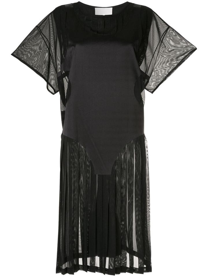 Maison Margiela Pleated Midi Dress - Black