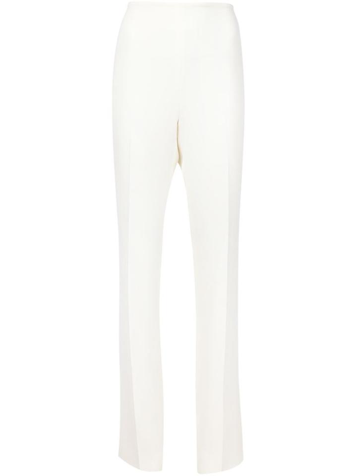 Ralph Lauren Black Straight Leg Trousers, Women's, Size: 8, White, Silk/spandex/elastane