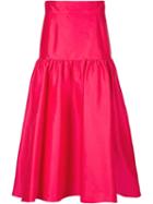 Isa Arfen Full A-line Skirt, Women's, Size: 6, Red, Silk/cotton