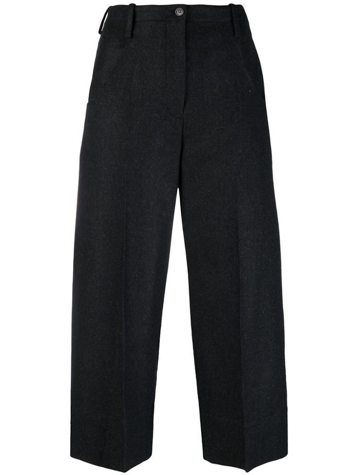 Nehera Cropped Wide-leg Trousers - Black