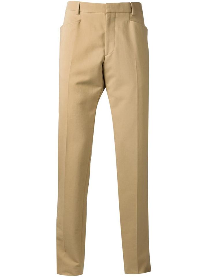 Maison Margiela Slim Trousers, Men's, Size: 50, Nude/neutrals, Cotton/wool