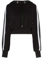 No Ka' Oi Metallic Stripe Cropped Hoodie - Black