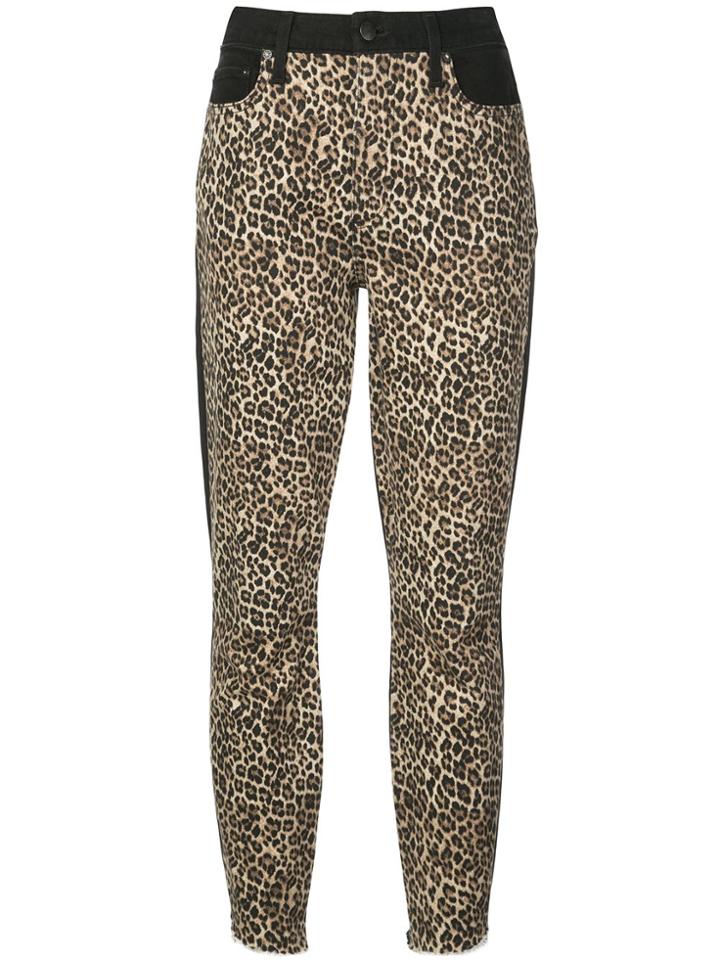 Alice+olivia Leopard Print Skinny Trousers - Black
