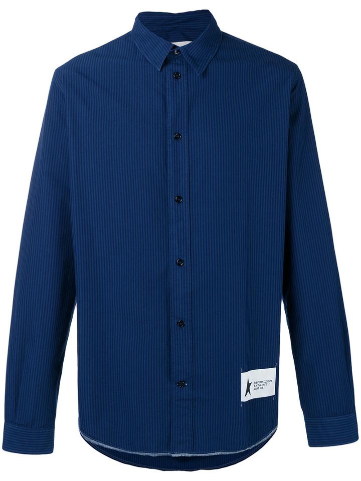 Golden Goose Deluxe Brand Striped Shirt, Men's, Size: Small, Blue, Cotton