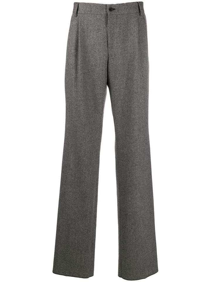 Dolce & Gabbana Woven Straight Trousers - Grey