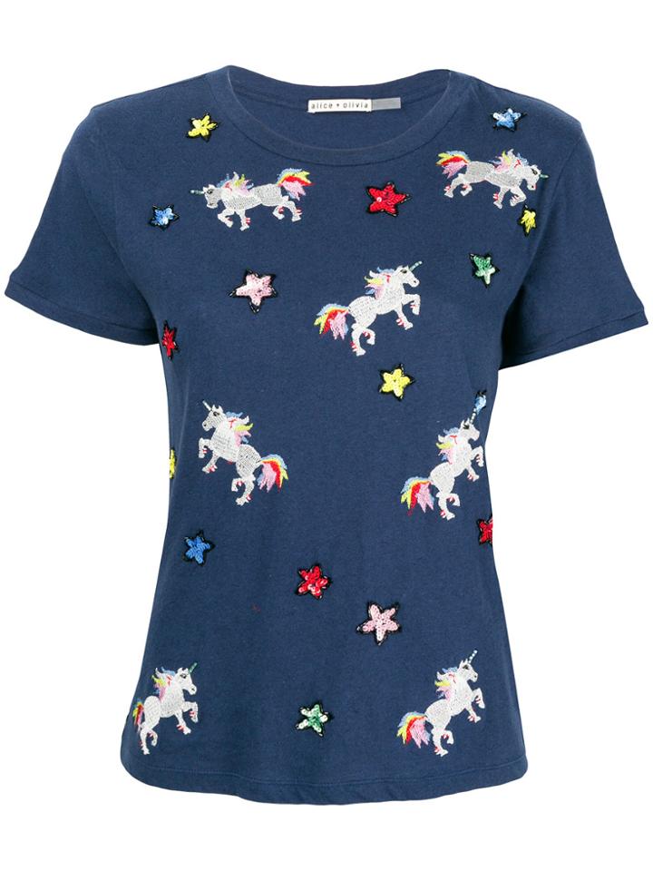 Alice+olivia Unicorn T-shirt - Blue