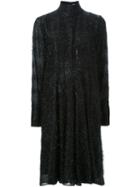 Scanlan Theodore Longsleeved Tinsel Dress, Women's, Size: 12, Black, Viscose