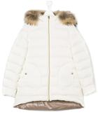 Herno Kids Teen Hooded Padded Jacket - White