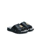Roberto Cavalli Kids Slider Sandals - Black