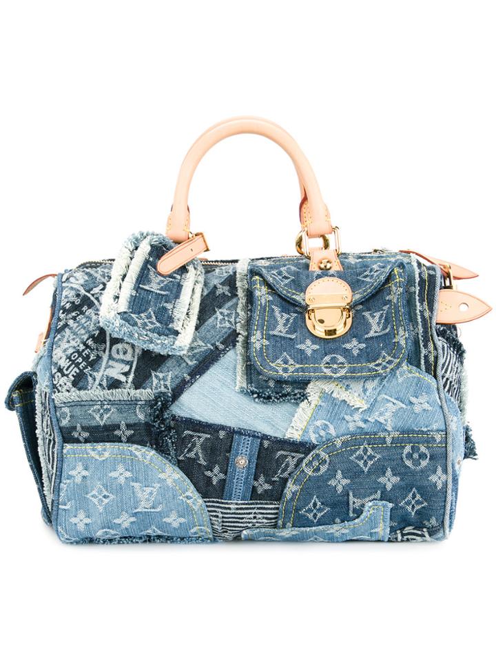 Louis Vuitton Vintage Speedy 30 Denim Tote - Blue