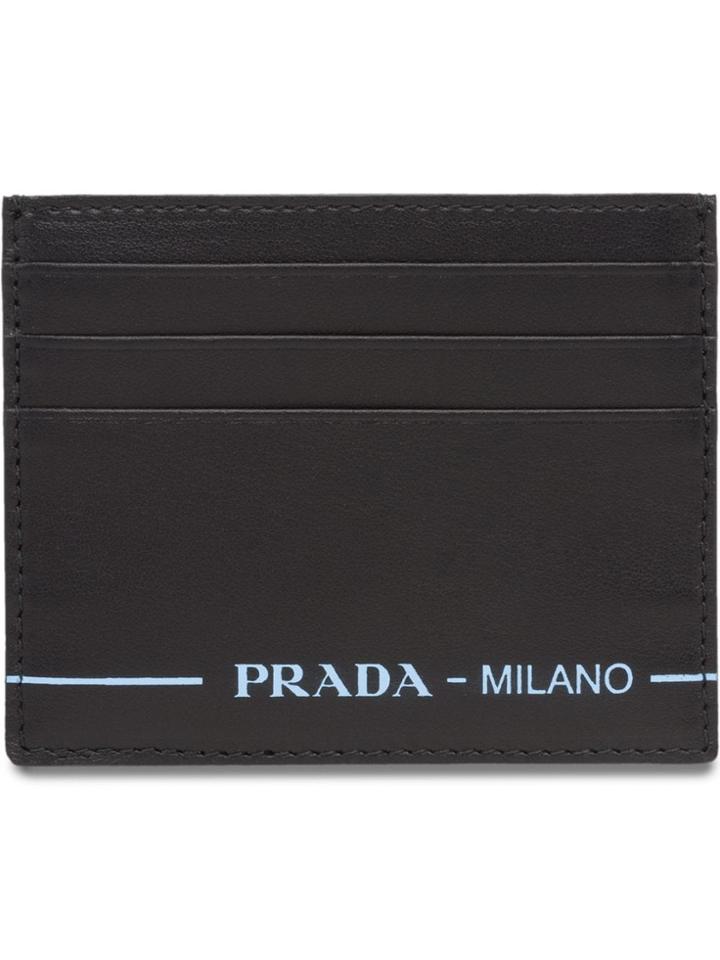 Prada Leather Credit Card Holder - Black
