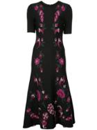 Oscar De La Renta Floral Mosaic Dress - Black