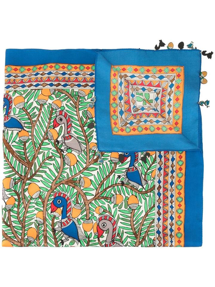 Tory Burch Something Wild Scarf - Blue