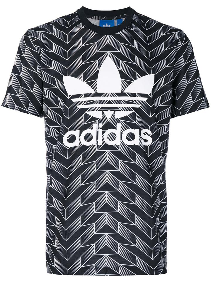 Adidas Originals - Soccer Print Trefoil Logo T-shirt - Men - Polyester - M, Black, Polyester
