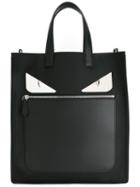 Fendi Bag Bugs Shopper Tote, Men's, Black, Cotton/polyamide/resin/calf Leather