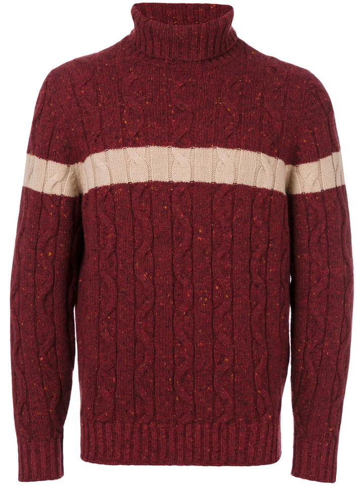 Brunello Cucinelli - Striped Knitted Jumper - Men - Polyamide/cashmere/virgin Wool - 52, Red, Polyamide/cashmere/virgin Wool