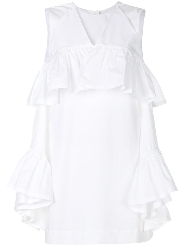 Msgm Ruffled Mini Dress - White