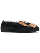 Prada Furry Loafers - Black