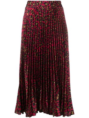 Shirtaporter Leopard Print Skirt - Red