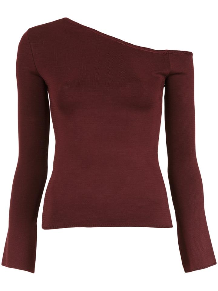 Nk Asymmetric Neckline Blouse - Red