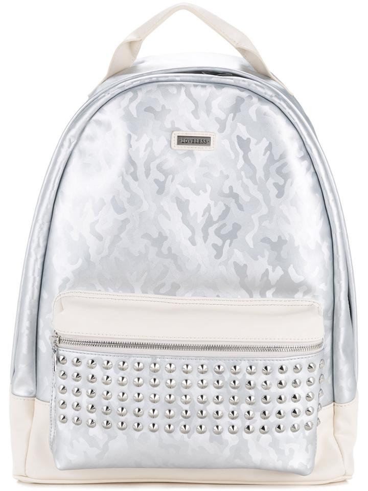 Loveless Camouflage Studded Backpack - White
