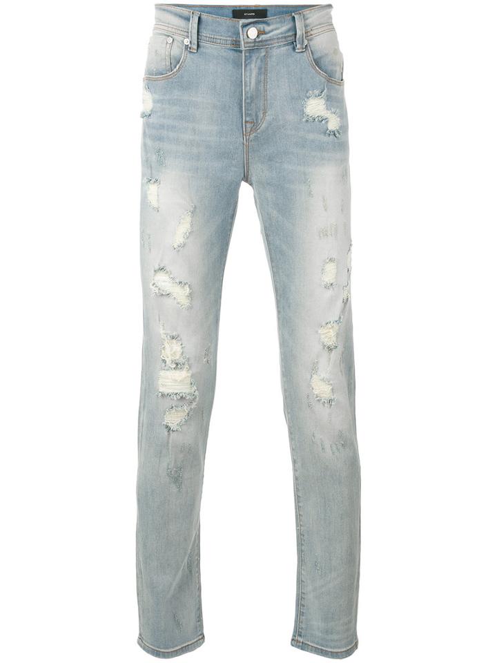 Stampd - Skinny Distressed Jeans - Men - Cotton/spandex/elastane - 34, Blue, Cotton/spandex/elastane