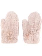 Yves Salomon Accessories - Mitten Gloves - Women - Rabbit Fur/lamb Fur - One Size, Nude/neutrals, Rabbit Fur/lamb Fur